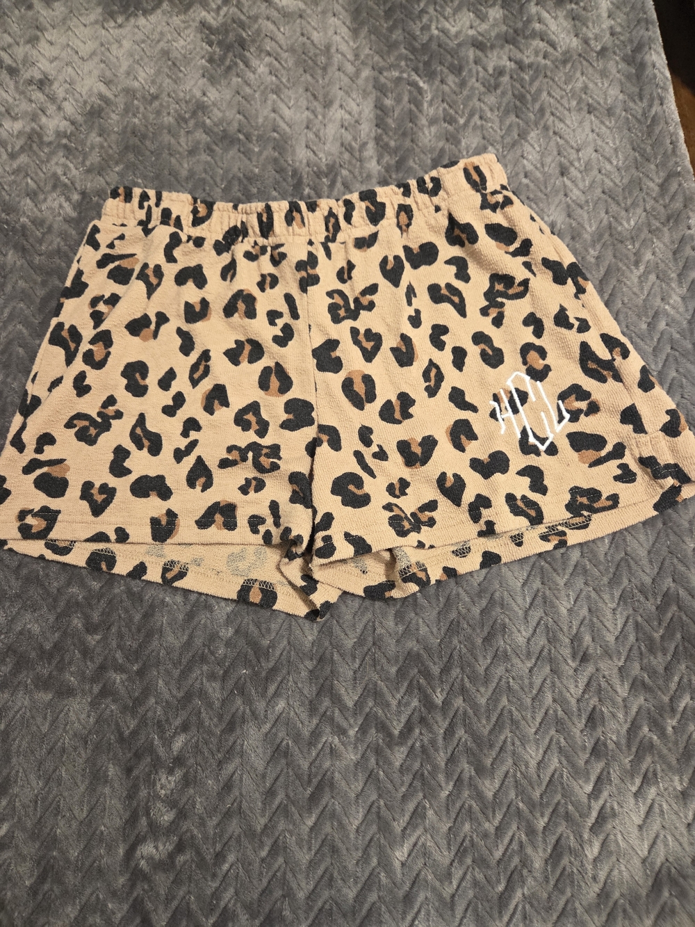 Leopard Print Cozy Knit Women’s Shorts With Hcl Monogram